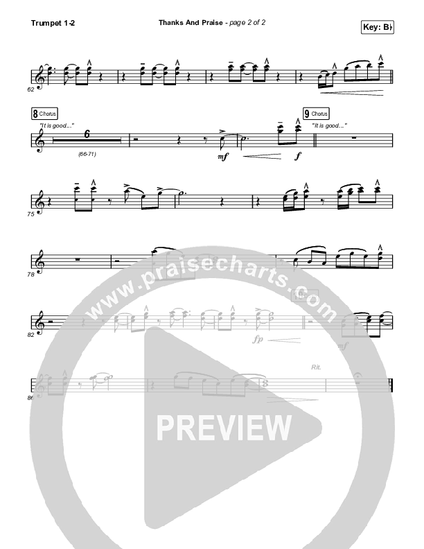 Thanks And Praise (Live) Trumpet 1,2 (Songs From The Soil / Lucy Grimble / Philippa Hanna / Rich DiCas)