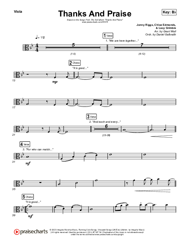 Thanks And Praise (Live) Viola (Songs From The Soil / Lucy Grimble / Philippa Hanna / Rich DiCas)