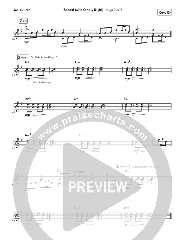 Behold (with O Holy Night) (A Christmas Moment) (Choral/SATB) Acoustic Guitar (Travis Cottrell / Debbie Low / Orch. Mason Brown)