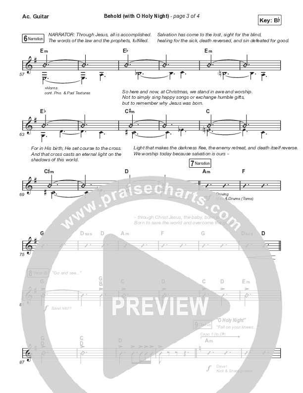 Behold (with O Holy Night) (A Christmas Moment) (Choral/SATB) Acoustic Guitar (Travis Cottrell / Debbie Low / Orch. Mason Brown)