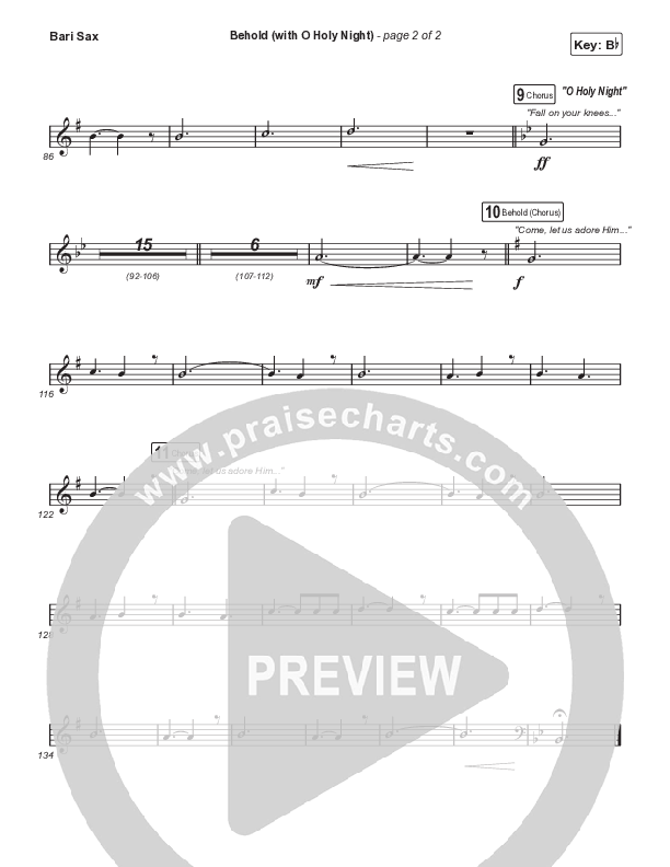 Behold (with O Holy Night) (A Christmas Moment) (Choral/SATB) Bari Sax (Travis Cottrell / Debbie Low / Orch. Mason Brown)