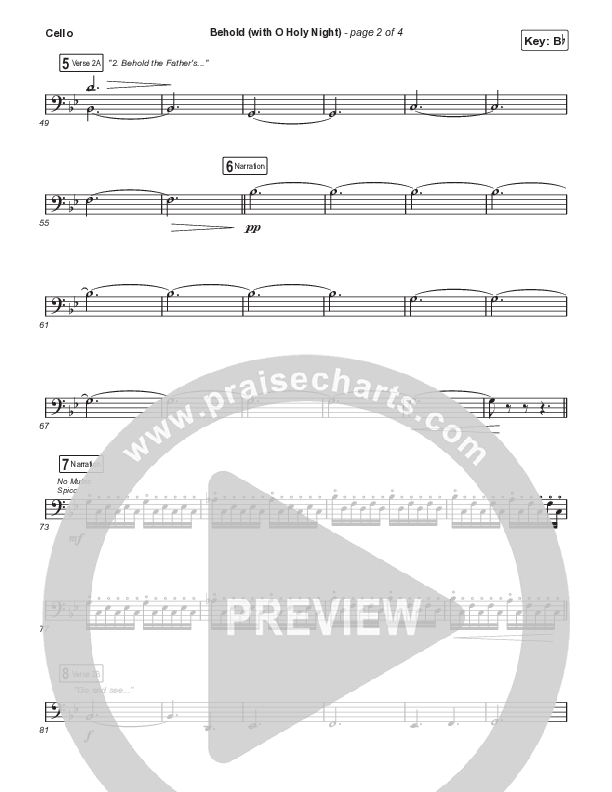 Behold (with O Holy Night) (A Christmas Moment) (Choral/SATB) Cello (Travis Cottrell / Debbie Low / Orch. Mason Brown)