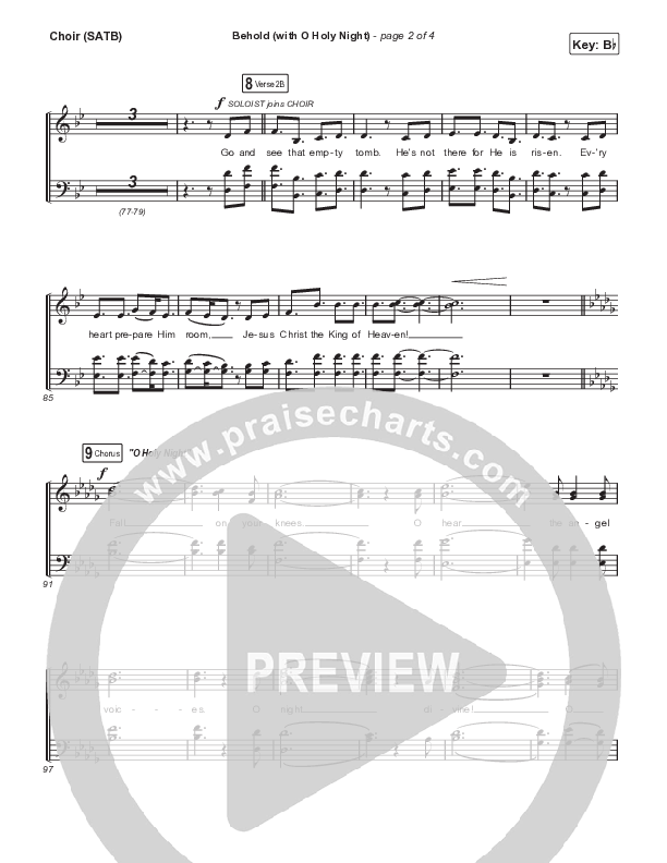 Behold (with O Holy Night) (A Christmas Moment) (Choral/SATB) Choir Sheet (SATB) (Travis Cottrell / Debbie Low / Orch. Mason Brown)