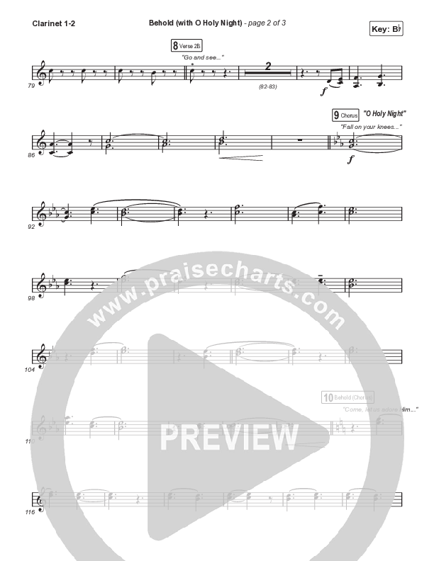 Behold (with O Holy Night) (A Christmas Moment) (Choral/SATB) Clarinet 1,2 (Travis Cottrell / Debbie Low / Orch. Mason Brown)