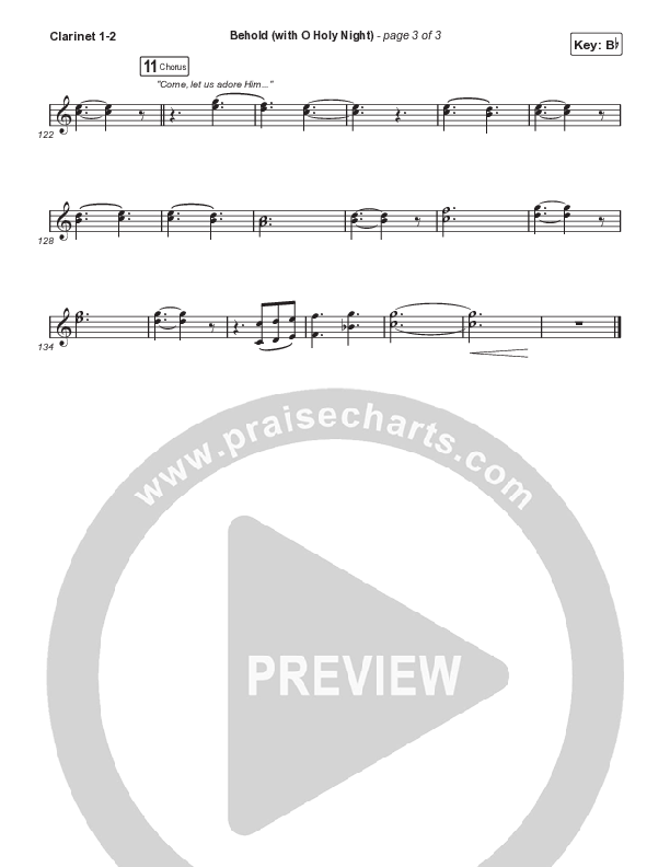 Behold (with O Holy Night) (A Christmas Moment) (Choral/SATB) Clarinet 1,2 (Travis Cottrell / Debbie Low / Orch. Mason Brown)