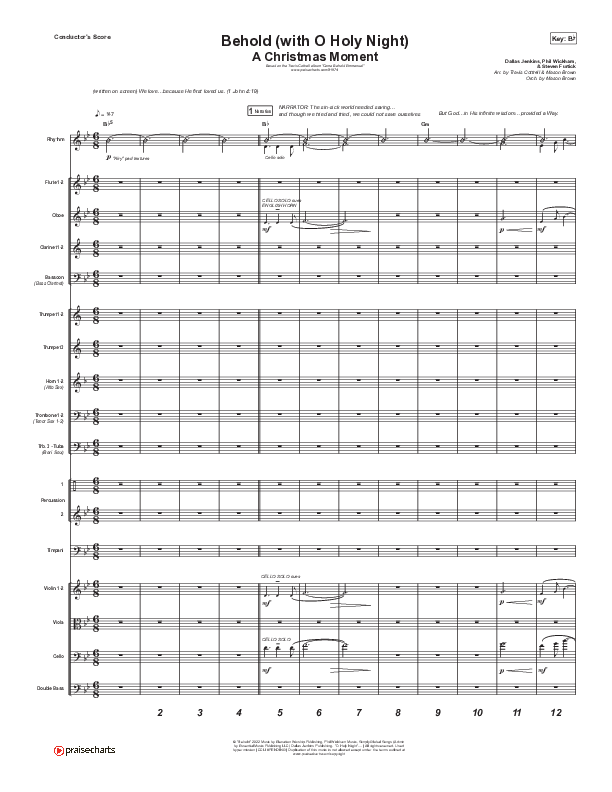 Behold (with O Holy Night) (A Christmas Moment) Conductor's Score (Travis Cottrell / Orch. Mason Brown / Debbie Low)