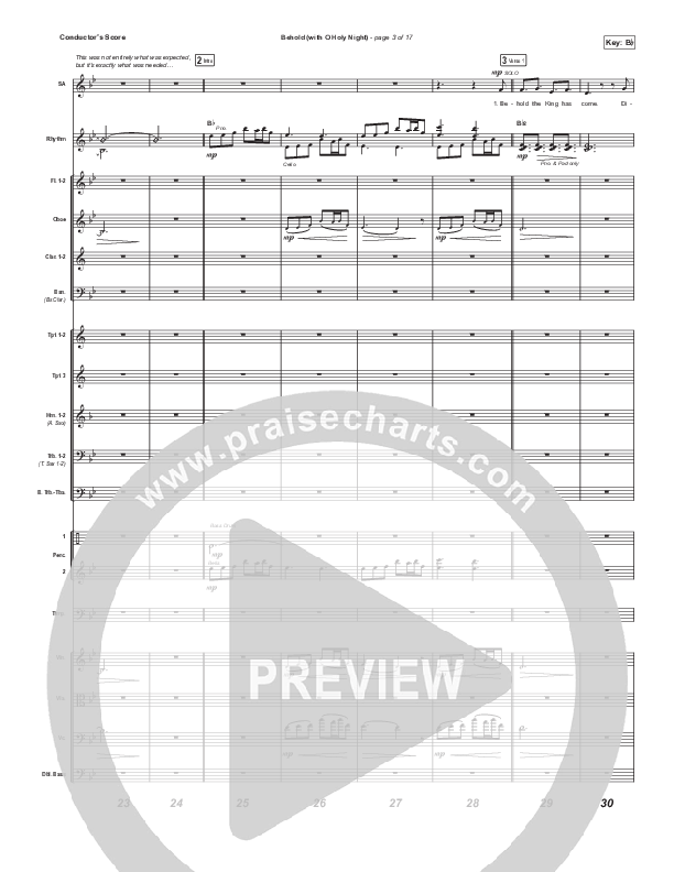 Behold (with O Holy Night) (A Christmas Moment) (Choral/SATB) Orchestration (Travis Cottrell / Debbie Low / Orch. Mason Brown)