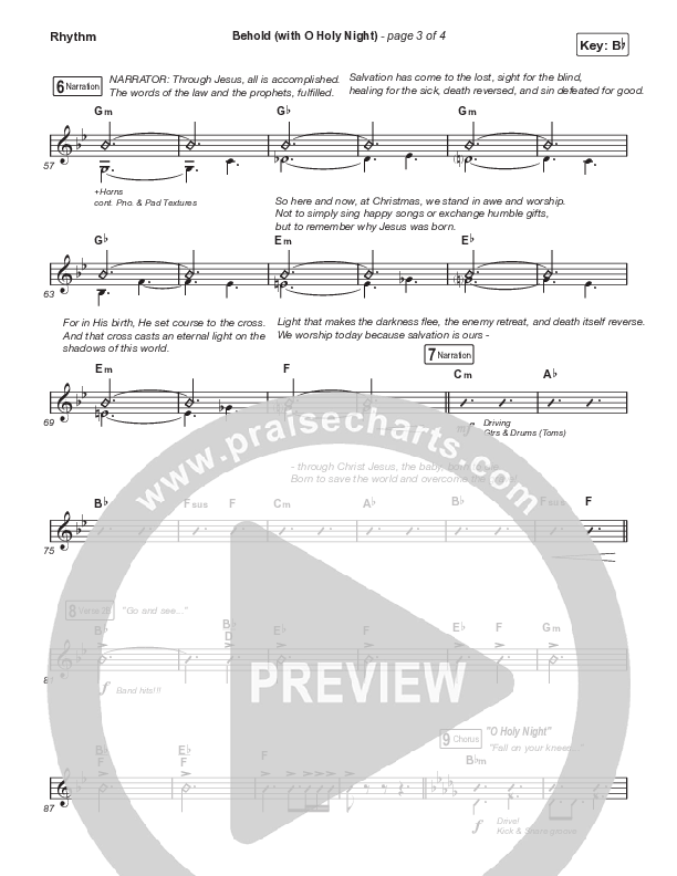 Behold (with O Holy Night) (A Christmas Moment) (Choral/SATB) Rhythm Pack (Travis Cottrell / Debbie Low / Orch. Mason Brown)