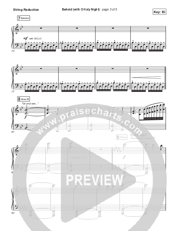 Behold (with O Holy Night) (A Christmas Moment) (Choral/SATB) String Reduction (Travis Cottrell / Debbie Low / Orch. Mason Brown)