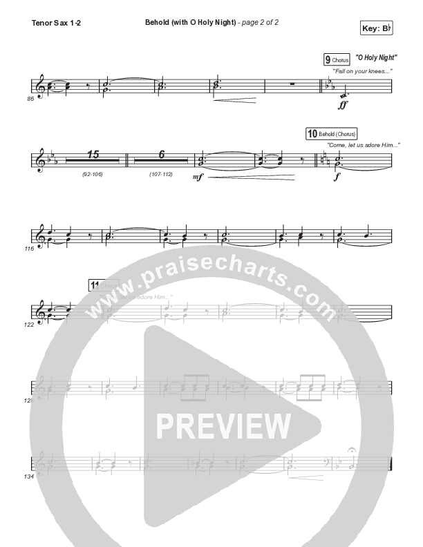 Behold (with O Holy Night) (A Christmas Moment) (Choral/SATB) Tenor Sax 1,2 (Travis Cottrell / Debbie Low / Orch. Mason Brown)