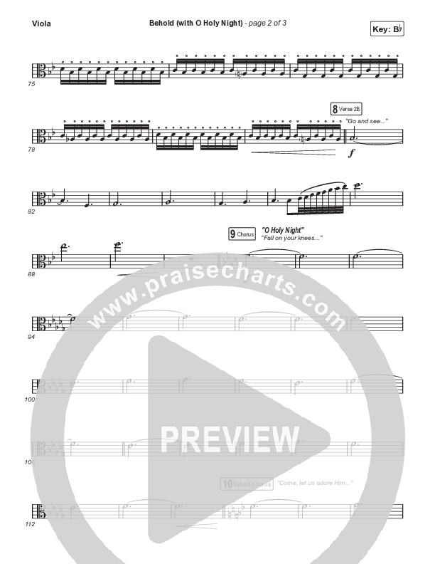 Behold (with O Holy Night) (A Christmas Moment) (Choral/SATB) Viola (Travis Cottrell / Debbie Low / Orch. Mason Brown)