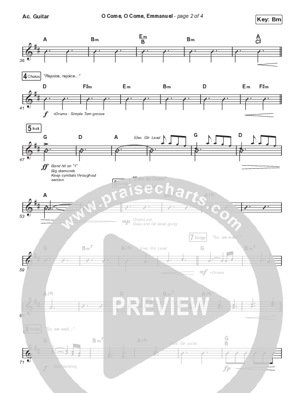 O Come O Come Emmanuel (with Even So Come) (Choral/SATB) Acoustic Guitar (Cheryl Stark / Arr. Travis Cottrell / Orch. Mason Brown)