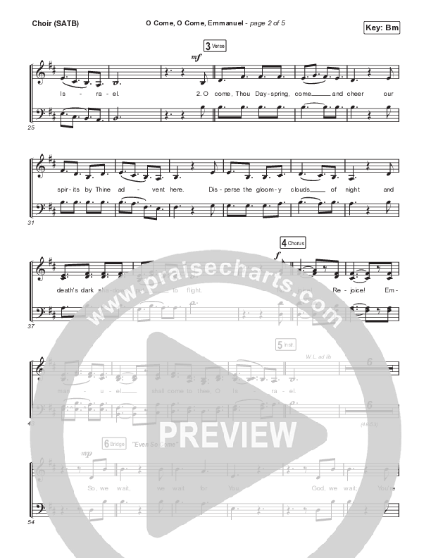 O Come O Come Emmanuel (with Even So Come) Choir Sheet (SATB) (Cheryl Stark / Arr. Travis Cottrell / Orch. Mason Brown)