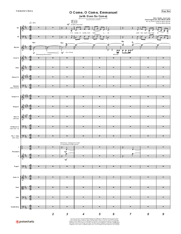 O Come O Come Emmanuel (with Even So Come) Conductor's Score (Cheryl Stark / Arr. Travis Cottrell / Orch. Mason Brown)
