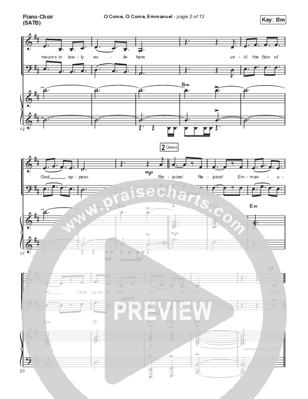 O Come O Come Emmanuel (with Even So Come) (Choral Anthem SATB) Piano/Vocal (SATB) (Cheryl Stark / Arr. Travis Cottrell / Orch. Mason Brown)