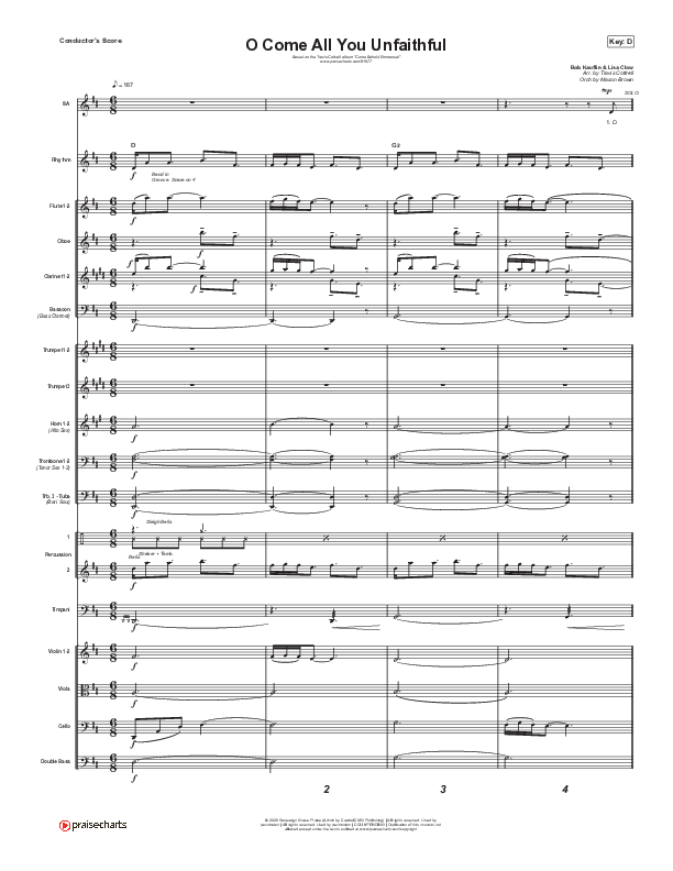 O Come All You Unfaithful Conductor's Score (Brooke Voland / Arr. Travis Cottrell / Orch. Mason Brown)