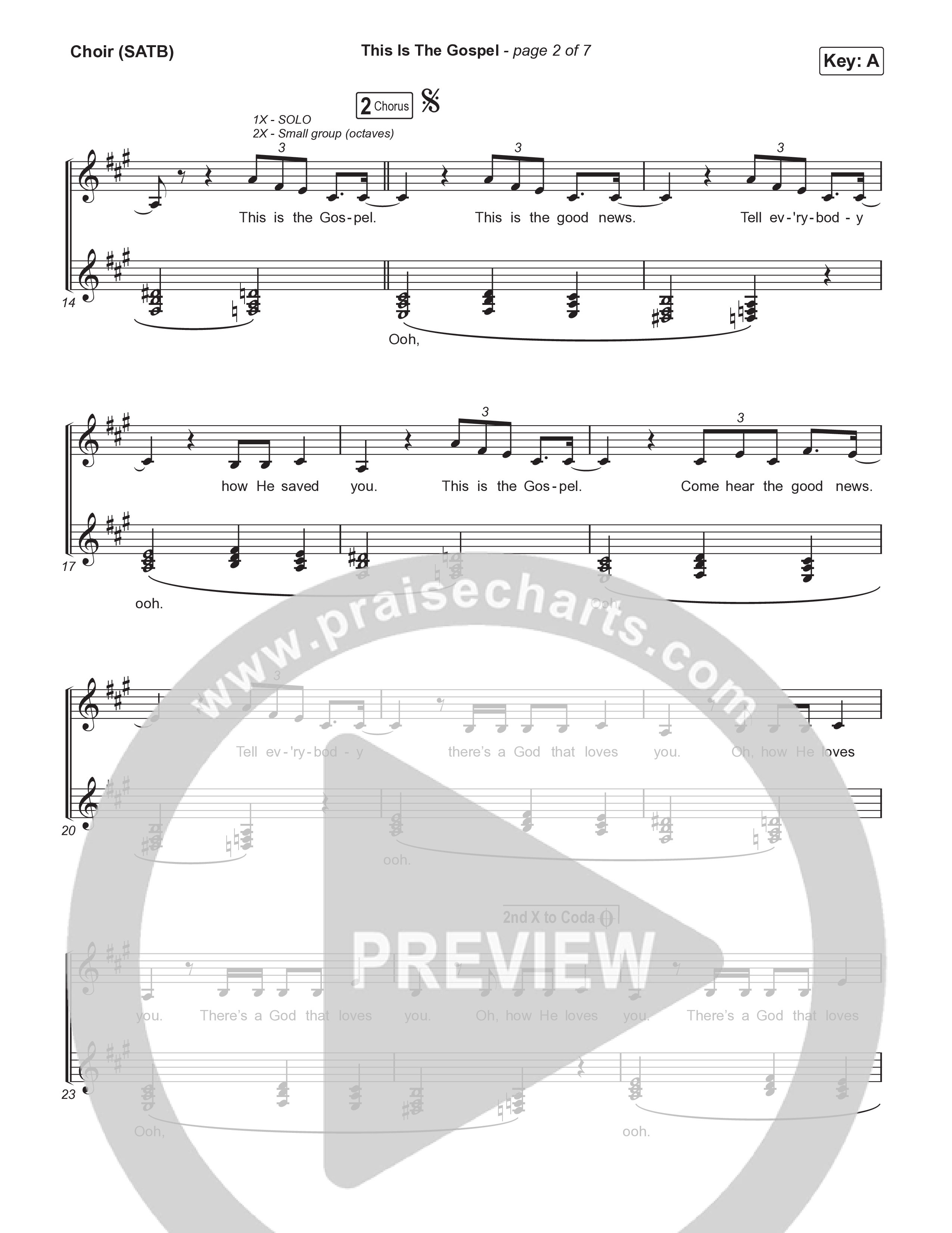 This Is The Gospel Choir Sheet (SATB) (ELEVATION RHYTHM)