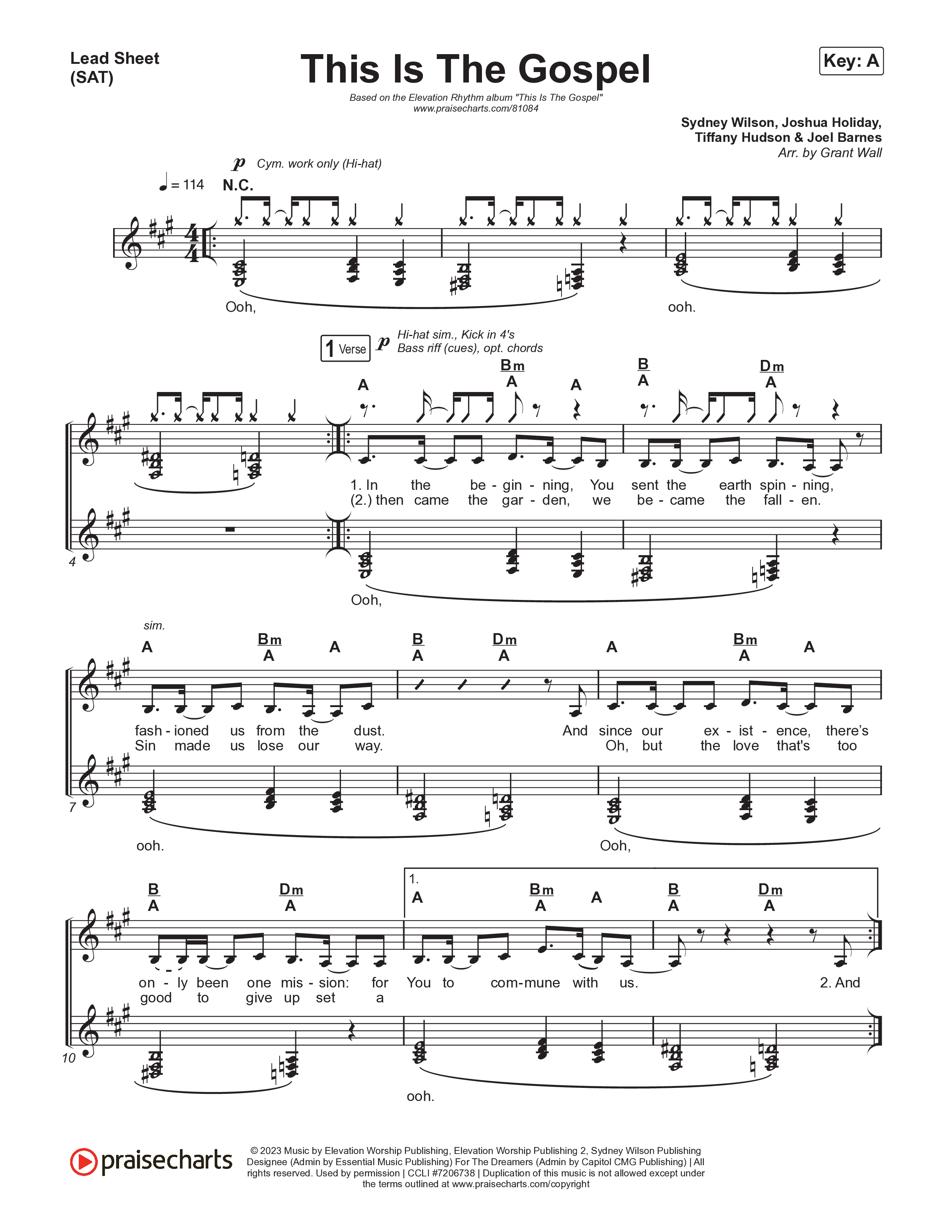 This Is The Gospel Lead Sheet (SAT) (ELEVATION RHYTHM)