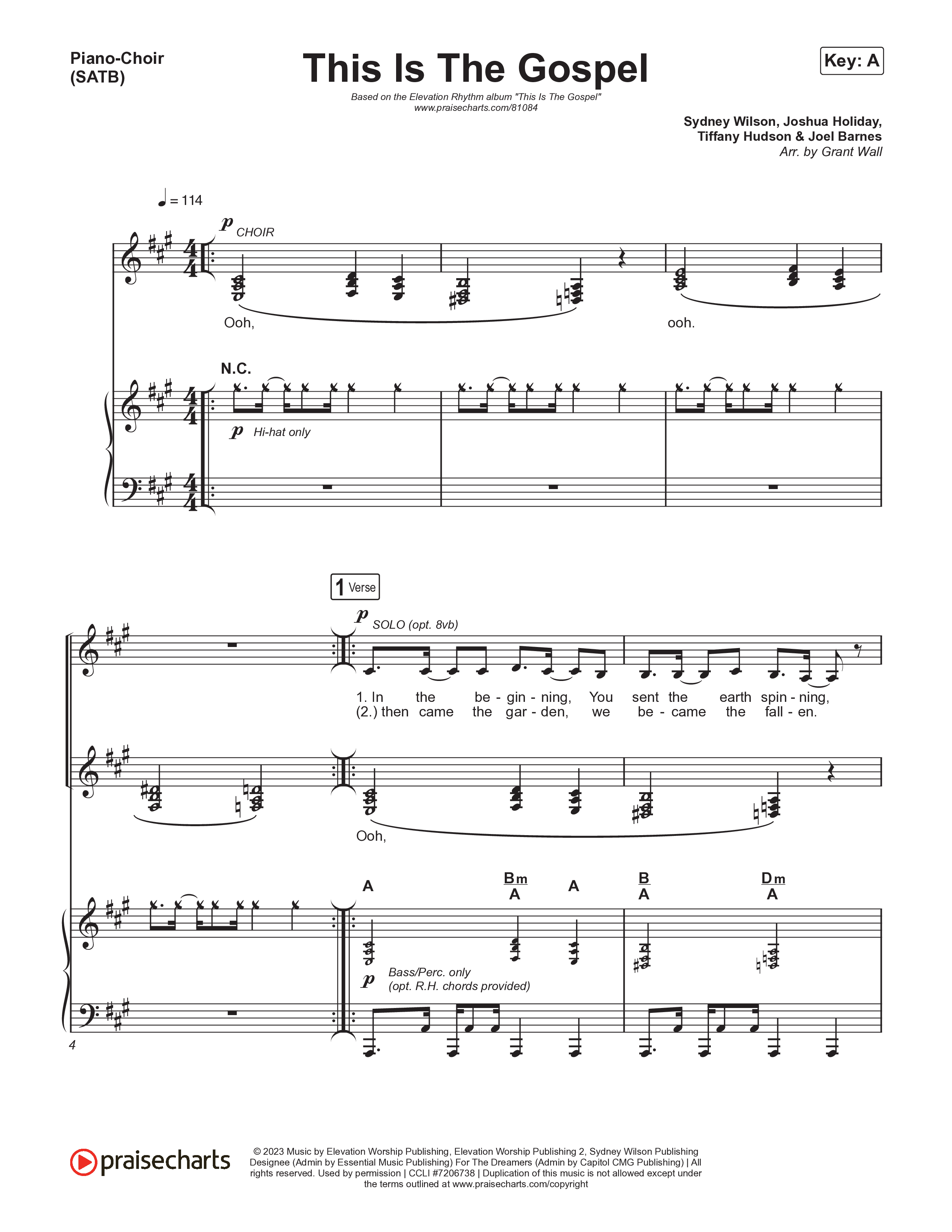 This Is The Gospel Piano/Vocal (SATB) (ELEVATION RHYTHM)
