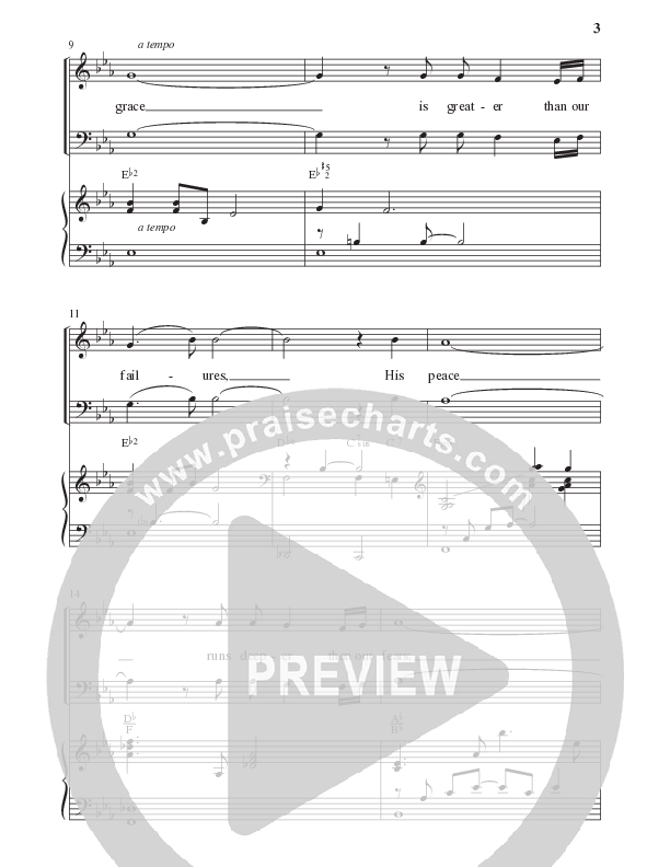 His Grace Is Greater (Choral Anthem SATB) Anthem (SATB/Piano) (Lillenas Choral / Arr. Phil Nitz)