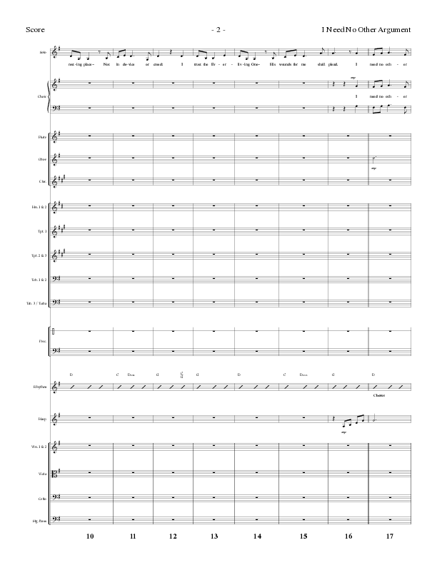 I Need No Other Argument (Choral Anthem SATB) Orchestration (Lillenas Choral / Arr. Cliff Duren)