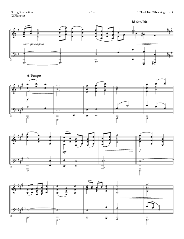 I Need No Other Argument (Choral Anthem SATB) String Reduction (Lillenas Choral / Arr. Cliff Duren)