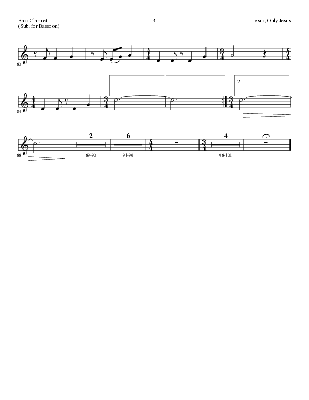 Jesus Only Jesus (Choral Anthem SATB) Bass Clarinet (Lillenas Choral / Arr. David Clydesdale)