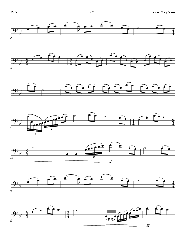 Jesus Only Jesus (Choral Anthem SATB) Cello (Lillenas Choral / Arr. David Clydesdale)