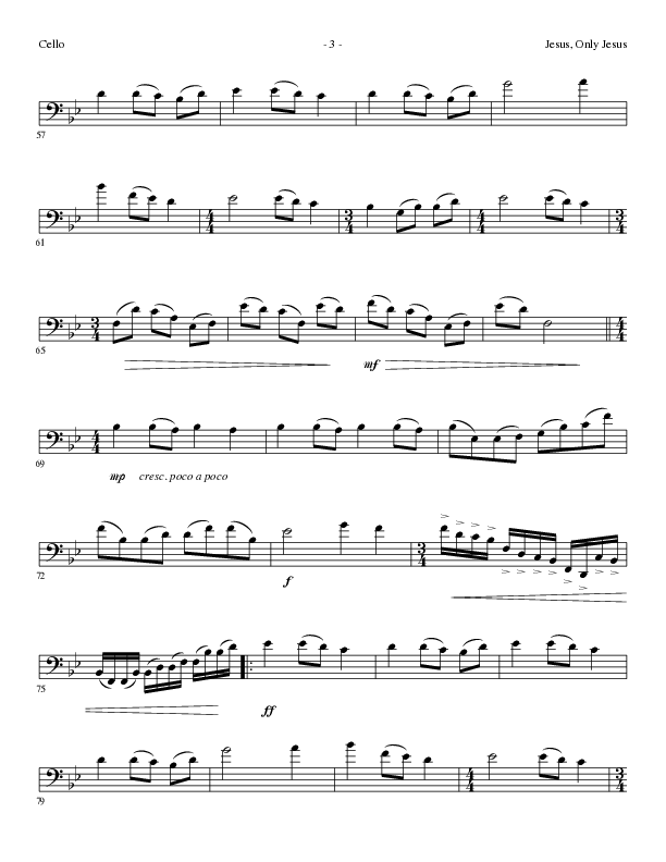 Jesus Only Jesus (Choral Anthem SATB) Cello (Lillenas Choral / Arr. David Clydesdale)