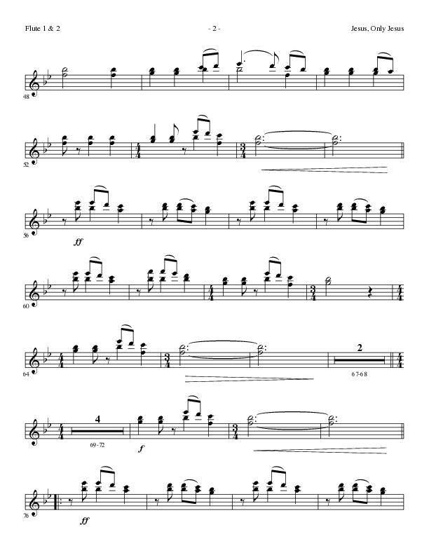 Jesus Only Jesus (Choral Anthem SATB) Flute 1/2 (Lillenas Choral / Arr. David Clydesdale)
