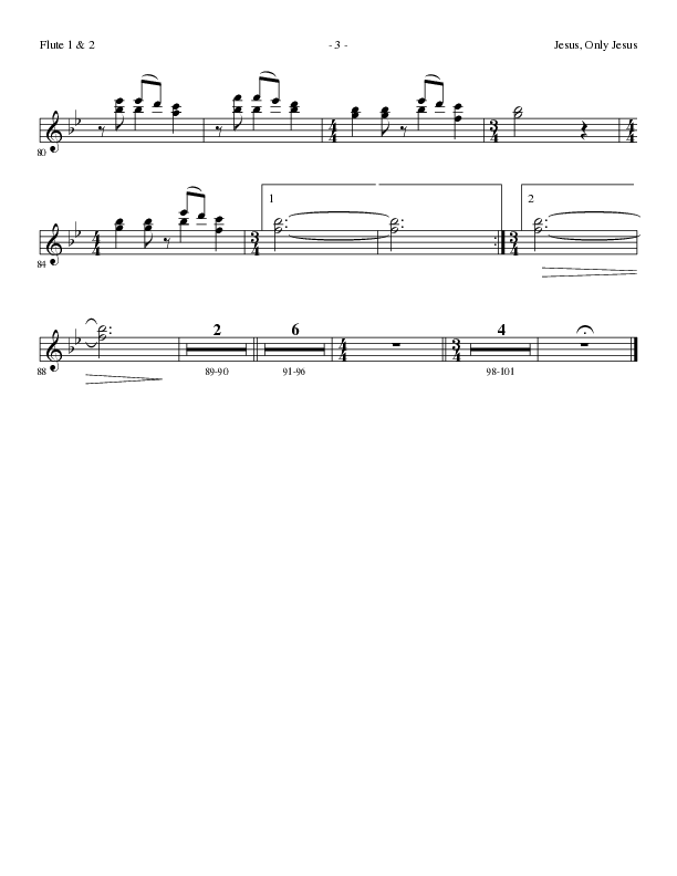 Jesus Only Jesus (Choral Anthem SATB) Flute 1/2 (Lillenas Choral / Arr. David Clydesdale)