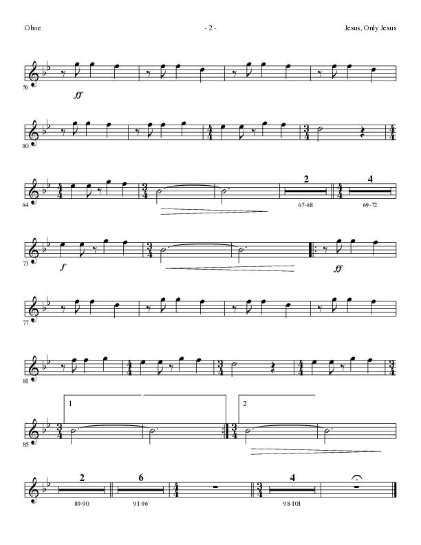 Jesus Only Jesus (Choral Anthem SATB) Oboe (Lillenas Choral / Arr. David Clydesdale)