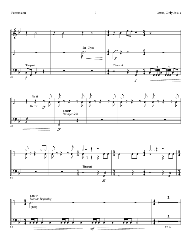 Jesus Only Jesus (Choral Anthem SATB) Percussion (Lillenas Choral / Arr. David Clydesdale)