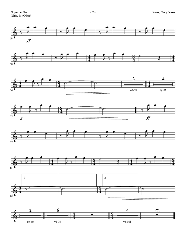 Jesus Only Jesus (Choral Anthem SATB) Soprano Sax (Lillenas Choral / Arr. David Clydesdale)