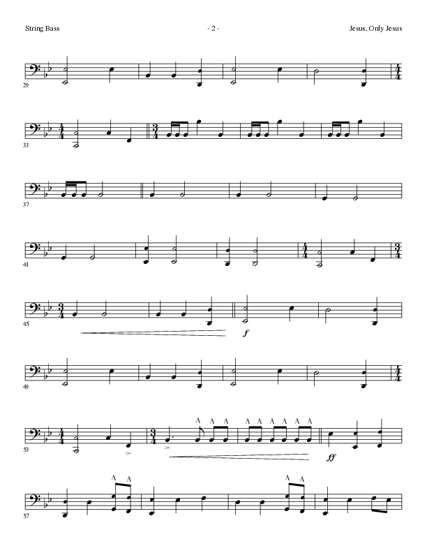 Jesus Only Jesus (Choral Anthem SATB) String Bass (Lillenas Choral / Arr. David Clydesdale)