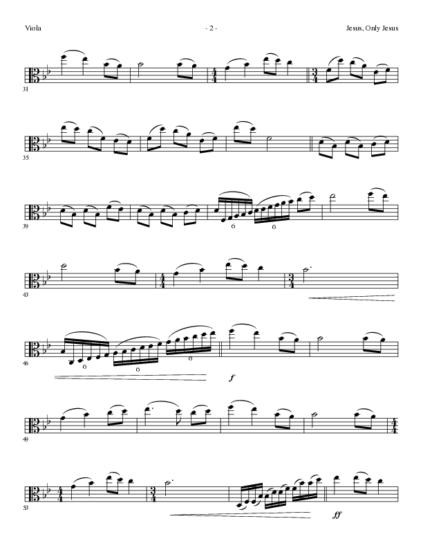 Jesus Only Jesus (Choral Anthem SATB) Viola (Lillenas Choral / Arr. David Clydesdale)