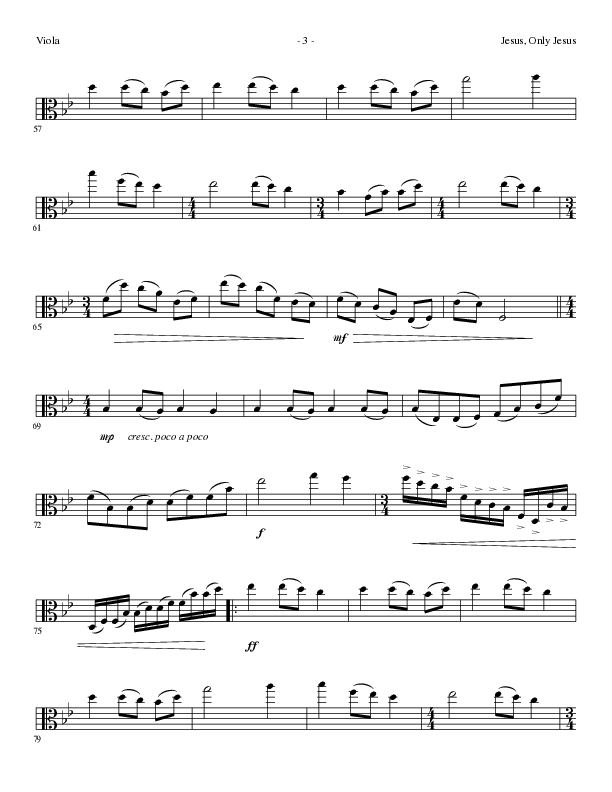 Jesus Only Jesus (Choral Anthem SATB) Viola (Lillenas Choral / Arr. David Clydesdale)