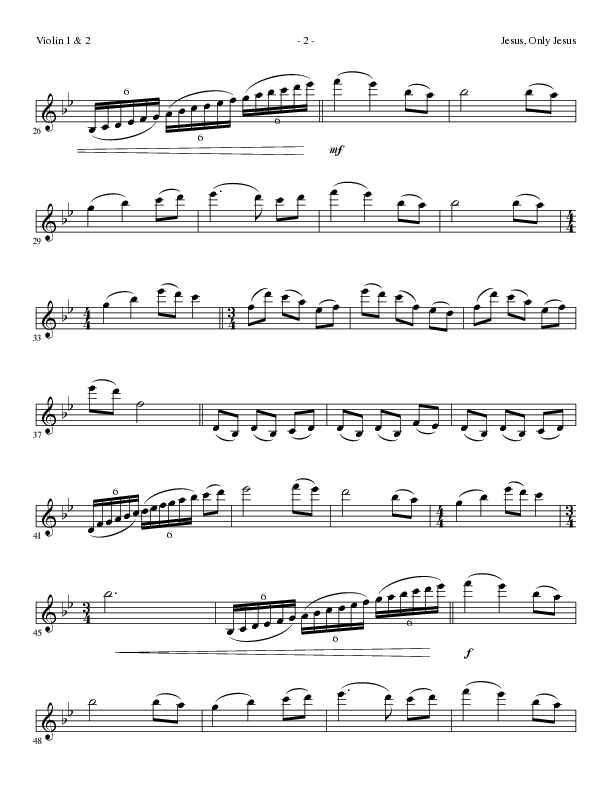 Jesus Only Jesus (Choral Anthem SATB) Violin 1/2 (Lillenas Choral / Arr. David Clydesdale)