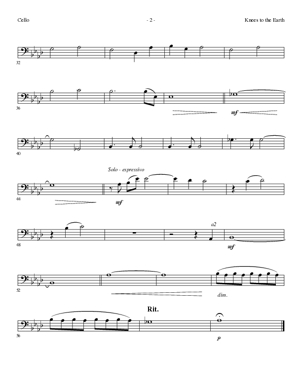 Knees to the Earth with Be Glorified in Me (Choral Anthem SATB) Cello (Lillenas Choral / Arr. Gary Rhodes)