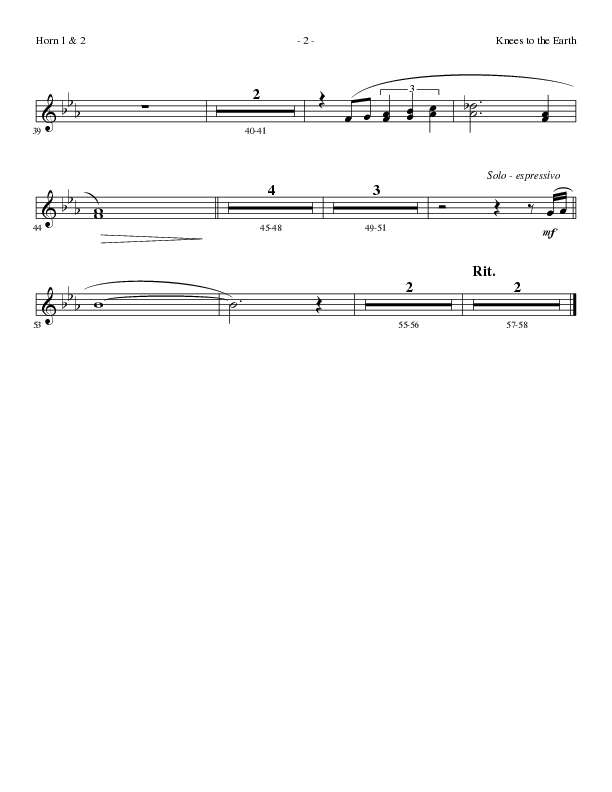 Knees to the Earth with Be Glorified in Me (Choral Anthem SATB) French Horn 1/2 (Lillenas Choral / Arr. Gary Rhodes)