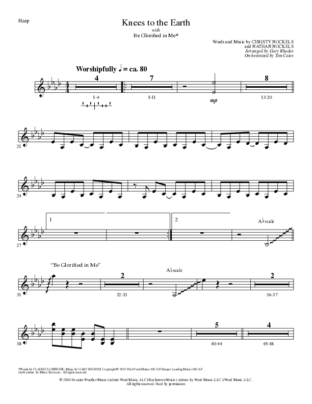 Knees to the Earth with Be Glorified in Me (Choral Anthem SATB) Harp (Lillenas Choral / Arr. Gary Rhodes)