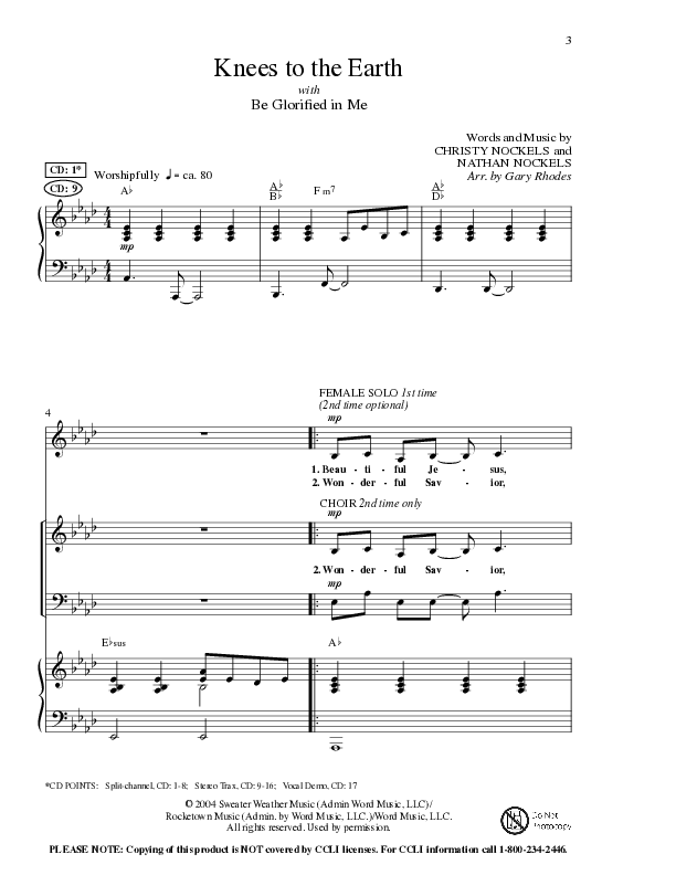 Knees to the Earth with Be Glorified in Me (Choral Anthem SATB) Anthem (SATB/Piano) (Lillenas Choral / Arr. Gary Rhodes)