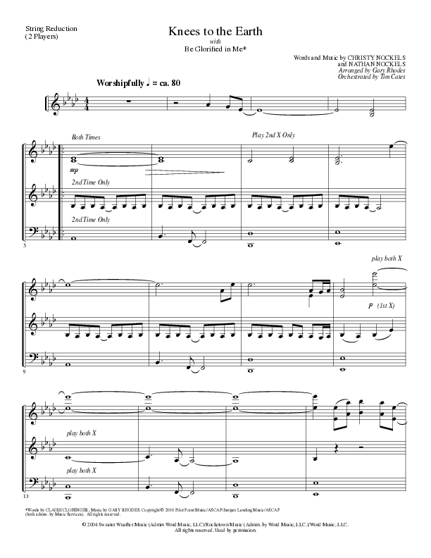 Knees to the Earth with Be Glorified in Me (Choral Anthem SATB) String Reduction (Lillenas Choral / Arr. Gary Rhodes)