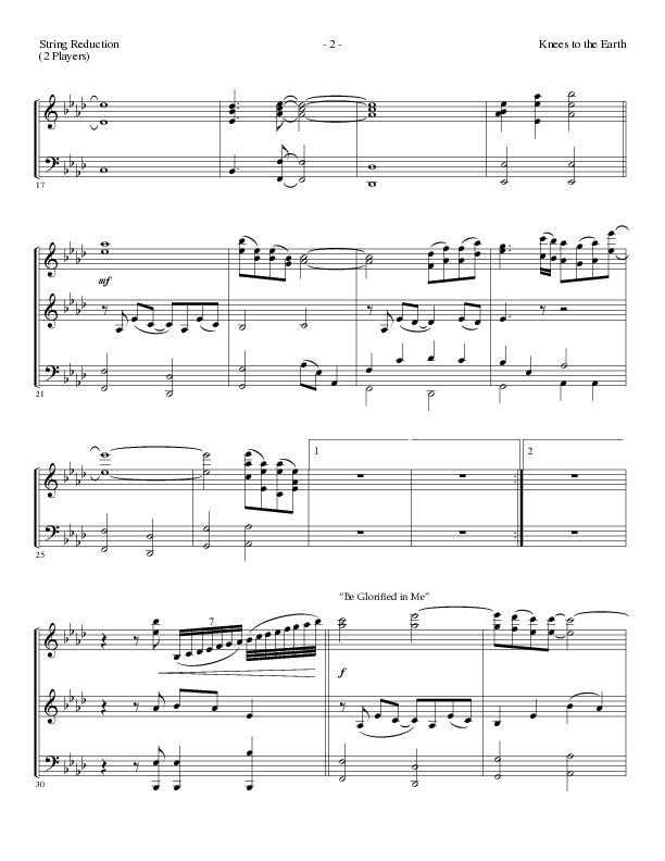 Knees to the Earth with Be Glorified in Me (Choral Anthem SATB) String Reduction (Lillenas Choral / Arr. Gary Rhodes)