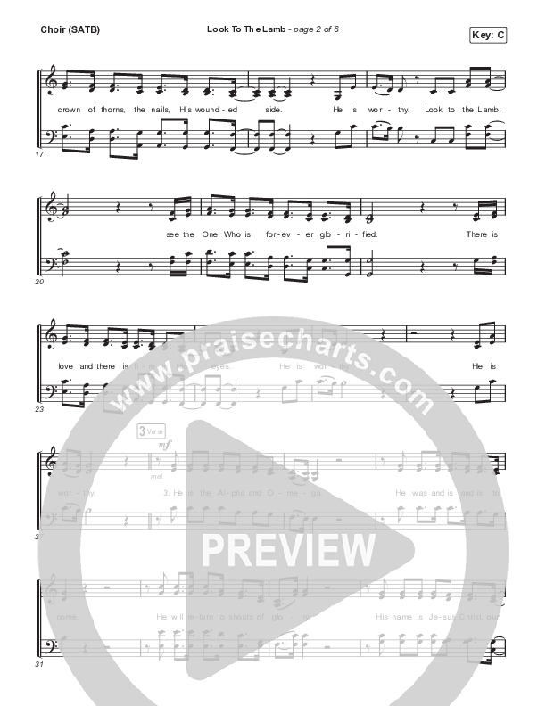 Look To The Lamb (Choral Anthem SATB) Choir Sheet (SATB) (Bryan & Katie Torwalt / Lindy Cofer / Jesus Culture / Arr. Phil Nitz)