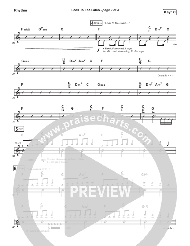 Look To The Lamb (Choral Anthem SATB) Rhythm Pack (Bryan & Katie Torwalt / Lindy Cofer / Jesus Culture / Arr. Phil Nitz)