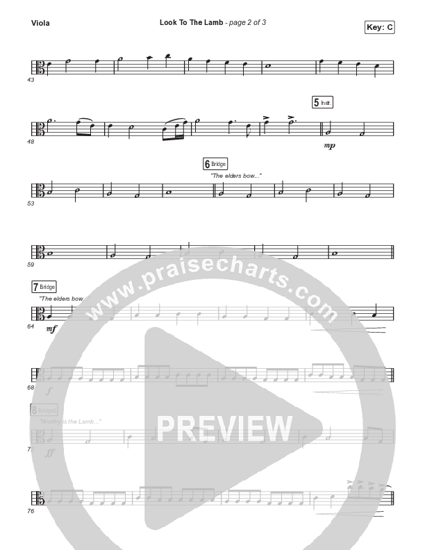 Look To The Lamb (Choral Anthem SATB) Viola (Bryan & Katie Torwalt / Lindy Cofer / Jesus Culture / Arr. Phil Nitz)