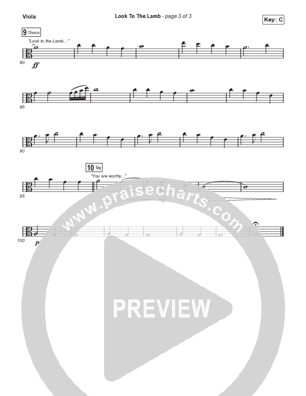 Look To The Lamb (Choral Anthem SATB) Viola (Bryan & Katie Torwalt / Lindy Cofer / Jesus Culture / Arr. Phil Nitz)