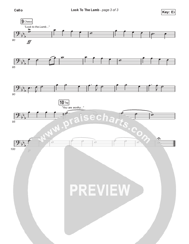 Look To The Lamb (Worship Choir/SAB) Cello (Bryan & Katie Torwalt / Lindy Cofer / Jesus Culture / Arr. Phil Nitz)