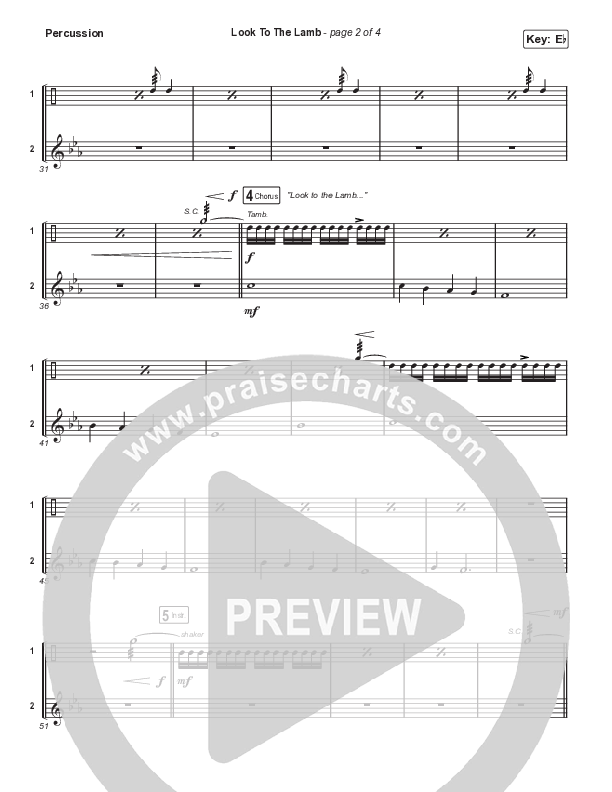 Look To The Lamb (Worship Choir/SAB) Percussion (Bryan & Katie Torwalt / Lindy Cofer / Jesus Culture / Arr. Phil Nitz)